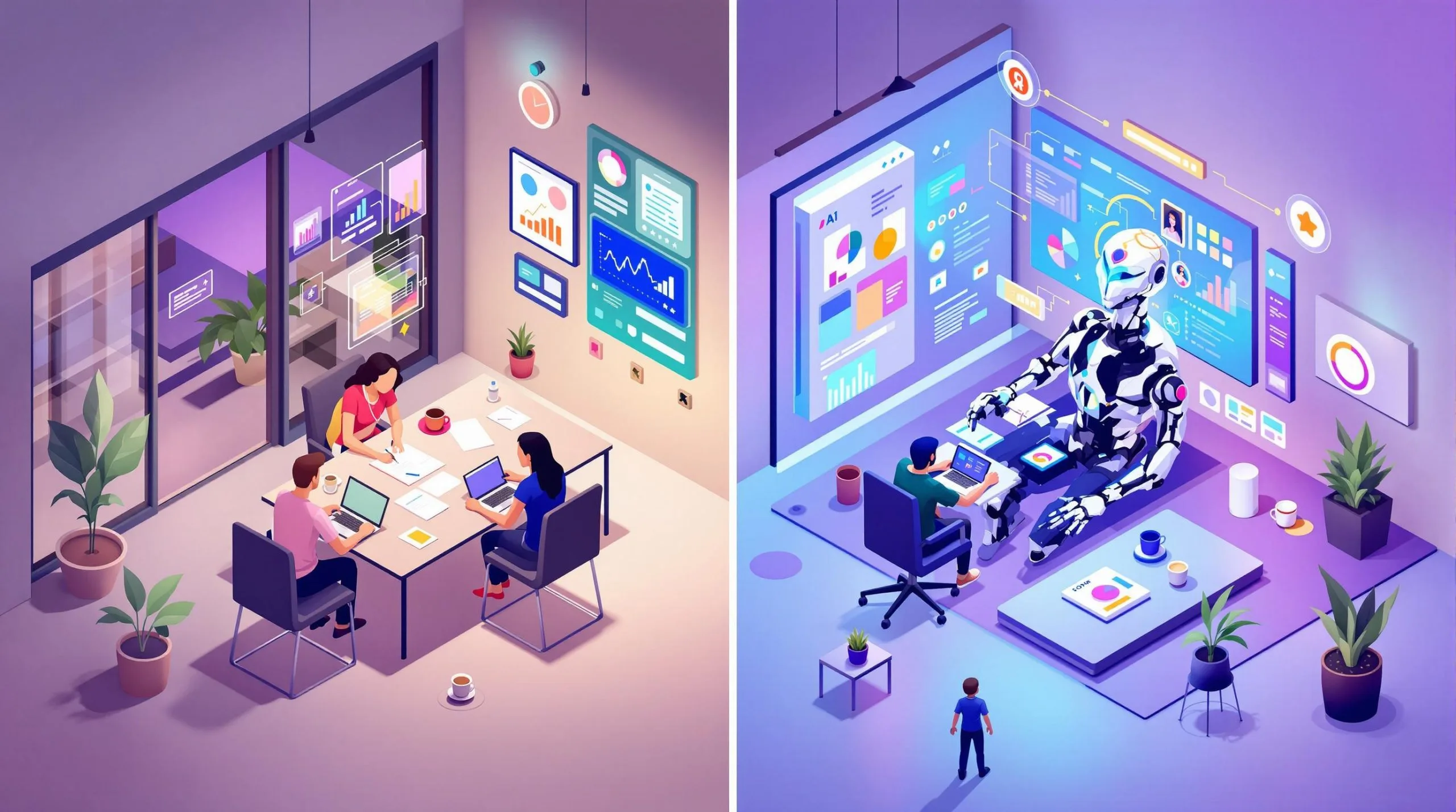 Comparison between AI automation and human task allocation
